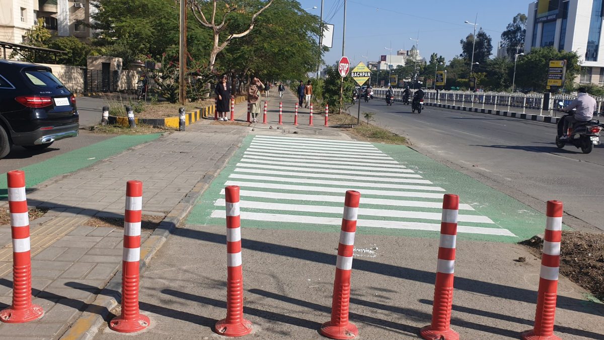 Safe pedestrian & cyclist crossings were tested using paint and bollards