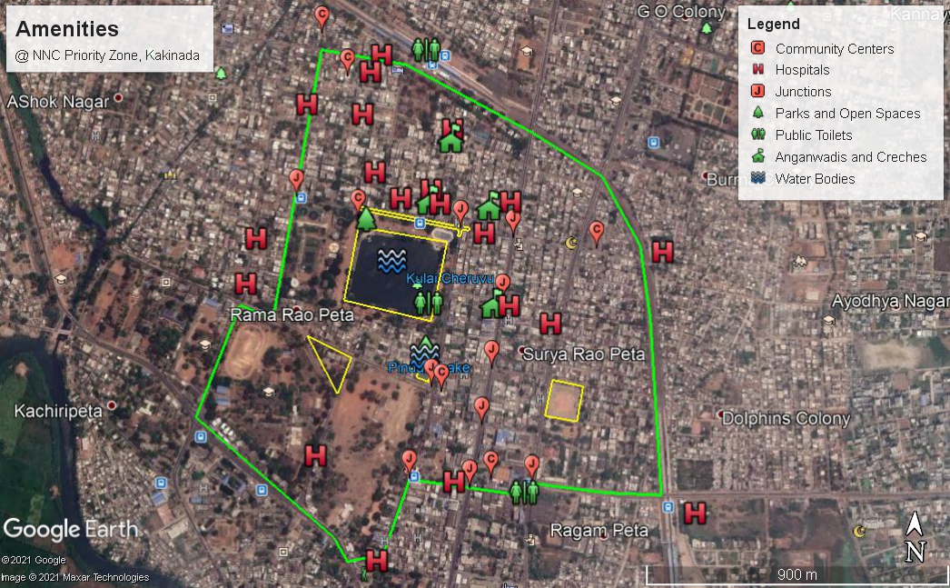 Neighbourhood boundary with project locations