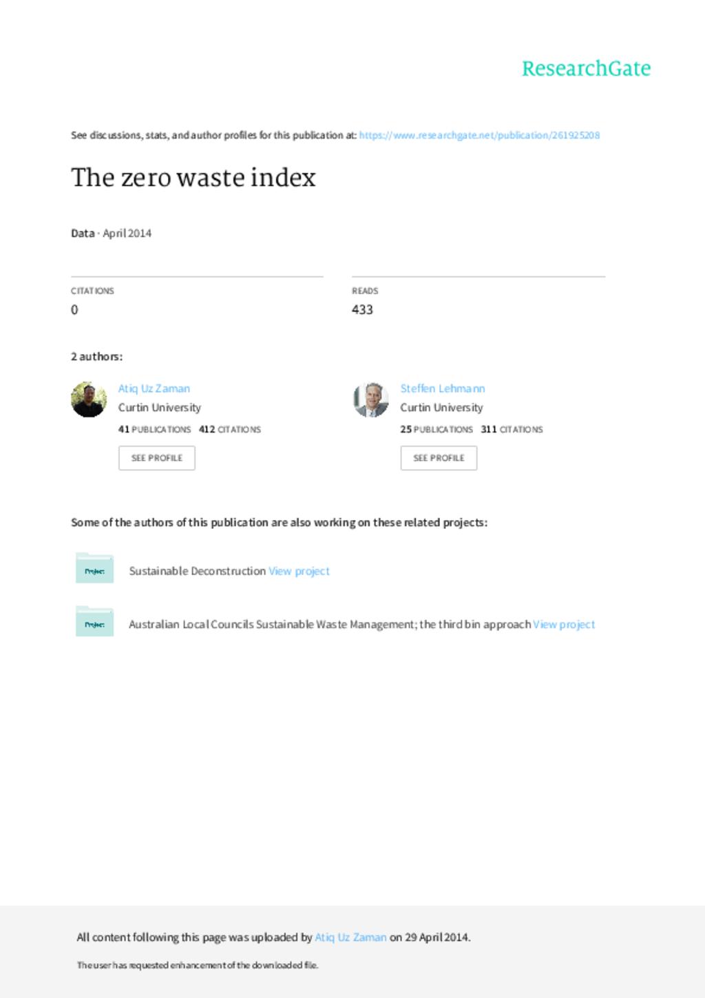 Zero Waste Index