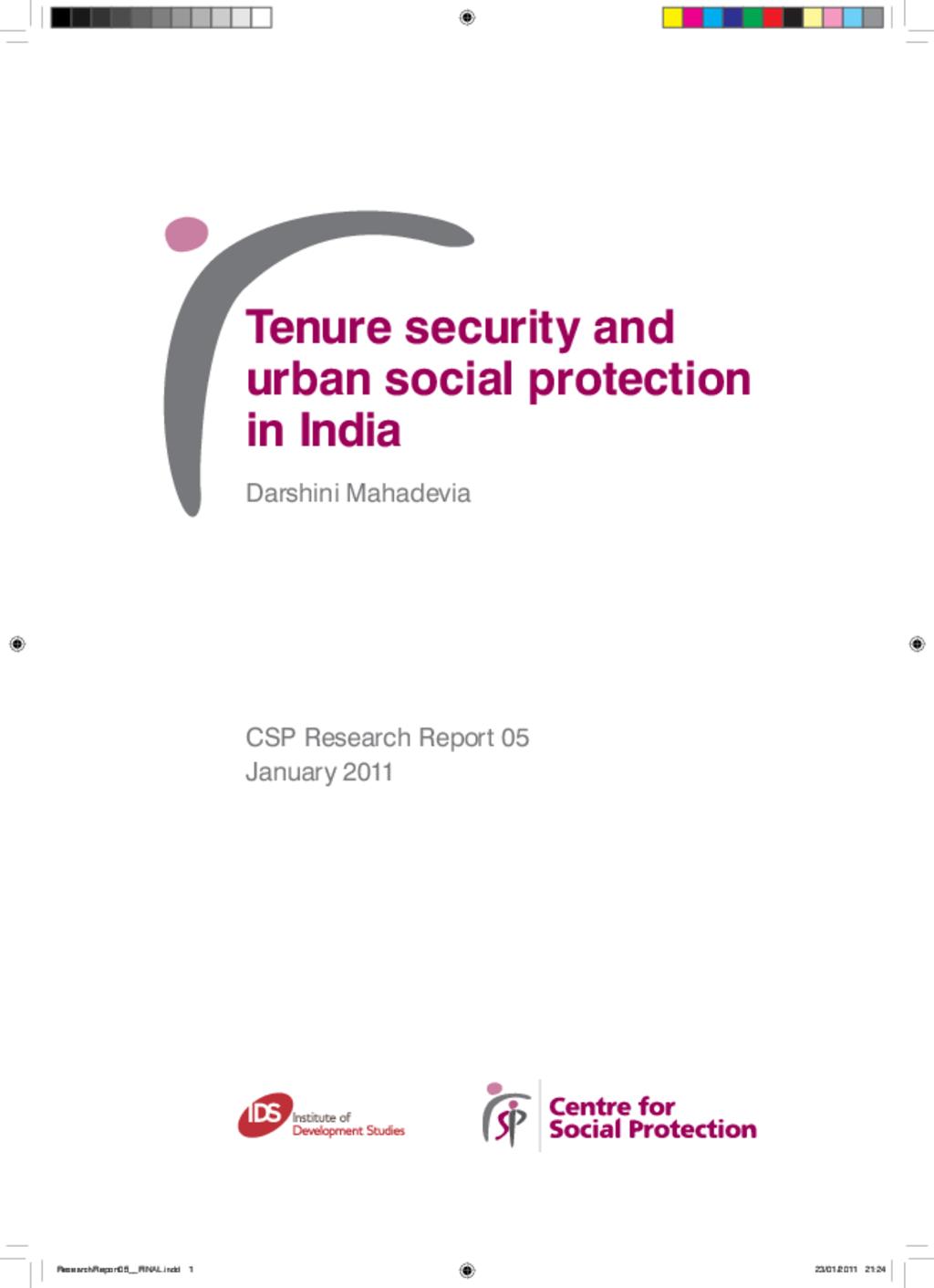 Tenure security and urban social protection in India