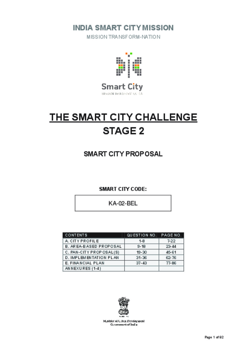 Smart City Proposal Belagavi