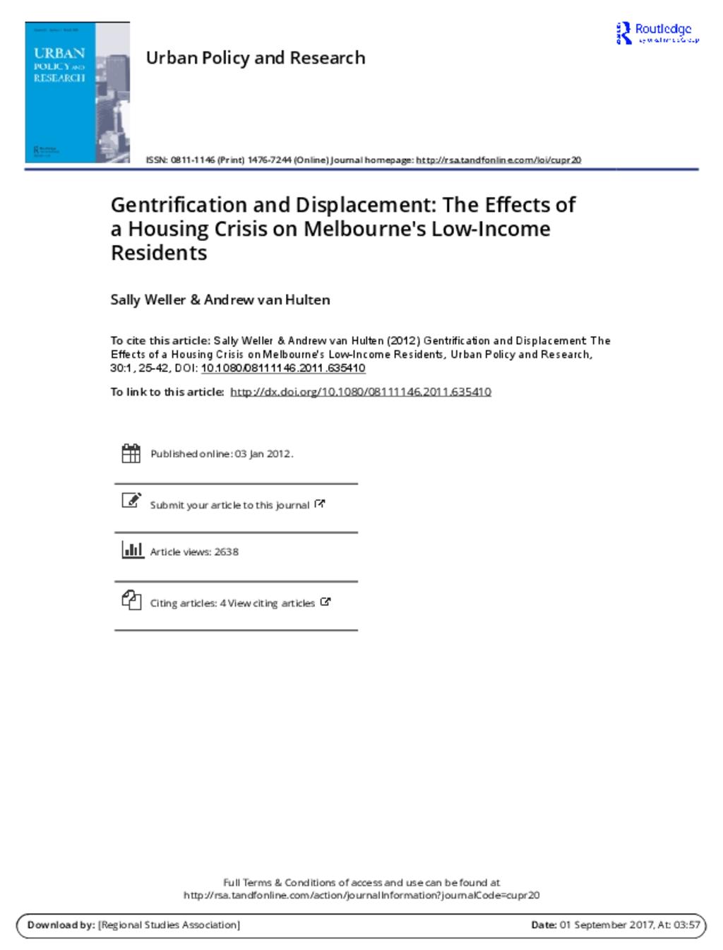 Displacement in housing