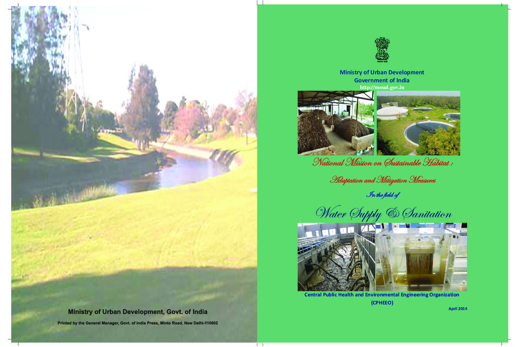 National Mission on Sustainable Habitat: Adaptation and Mitigation Measures In the field of Water Supply & Sanitation