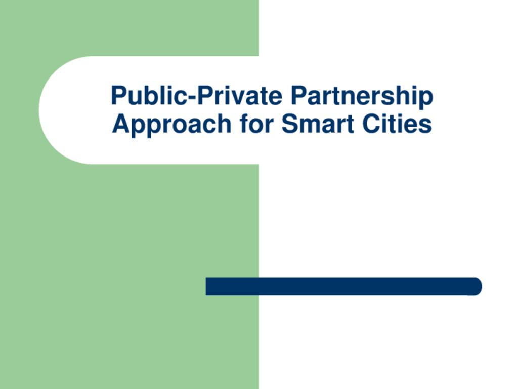 Presentation on PPP Approach for Smart Cities