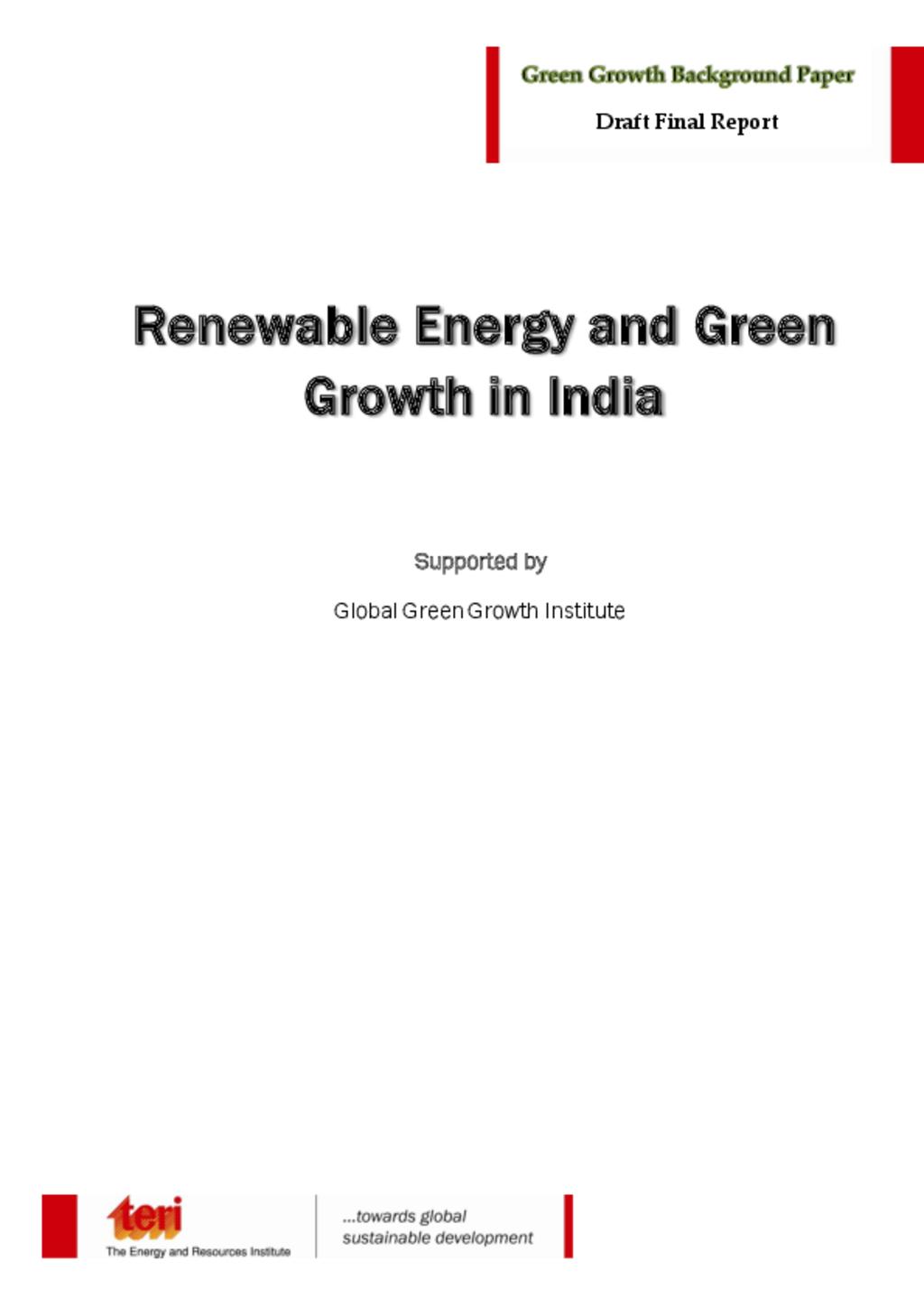 Renewable Energy and Green Growth in India