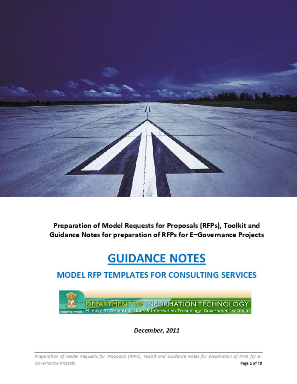 Guidance Notes: Model RFP Templates for Consulting Services