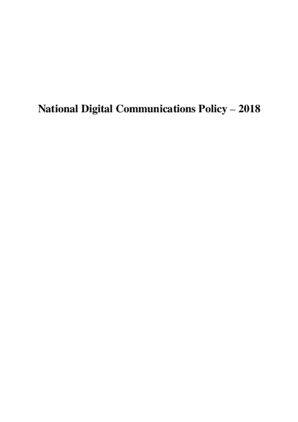 National Digital Communication Policy