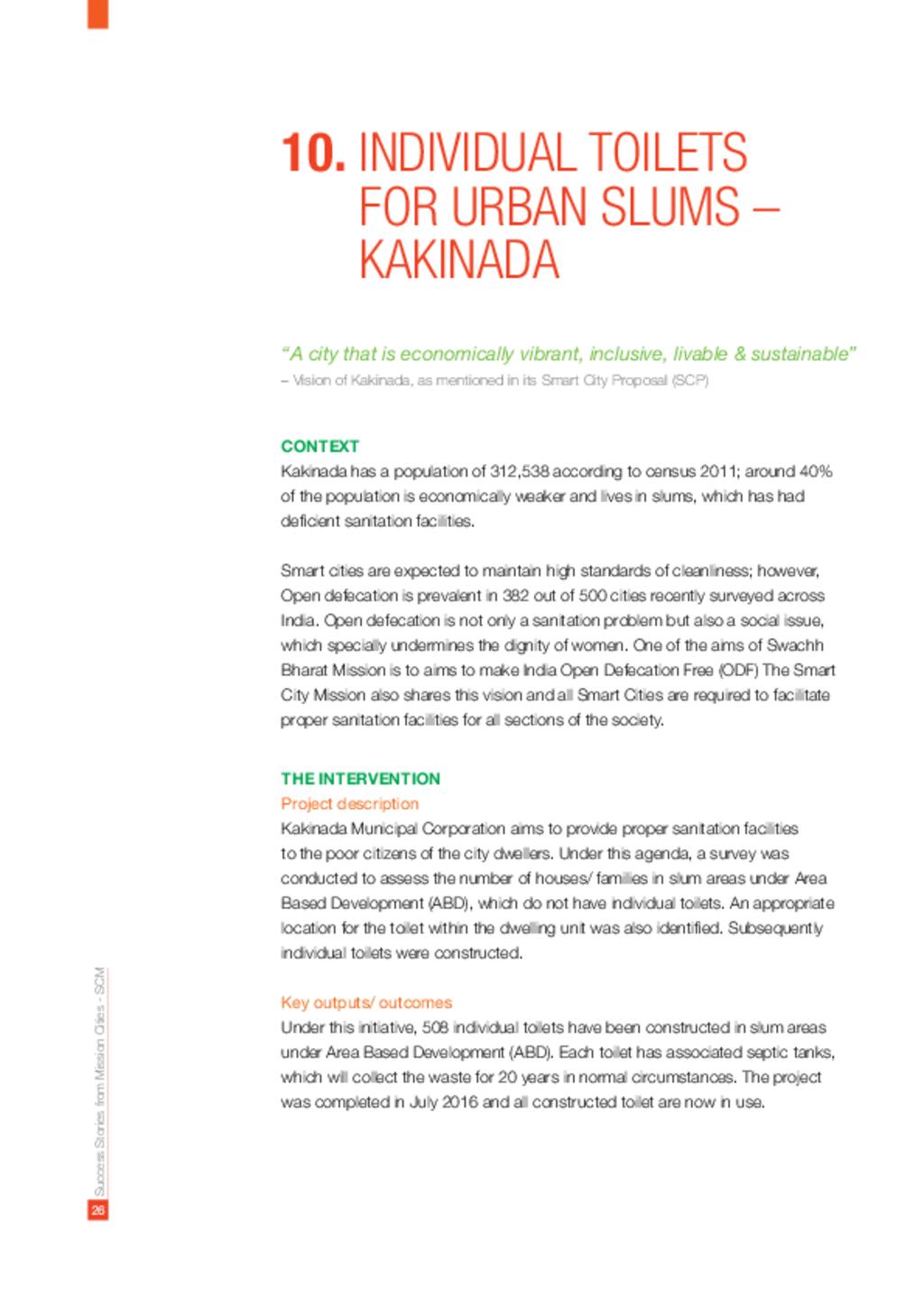 Individual Toilets for Urban Slums - Kakinada