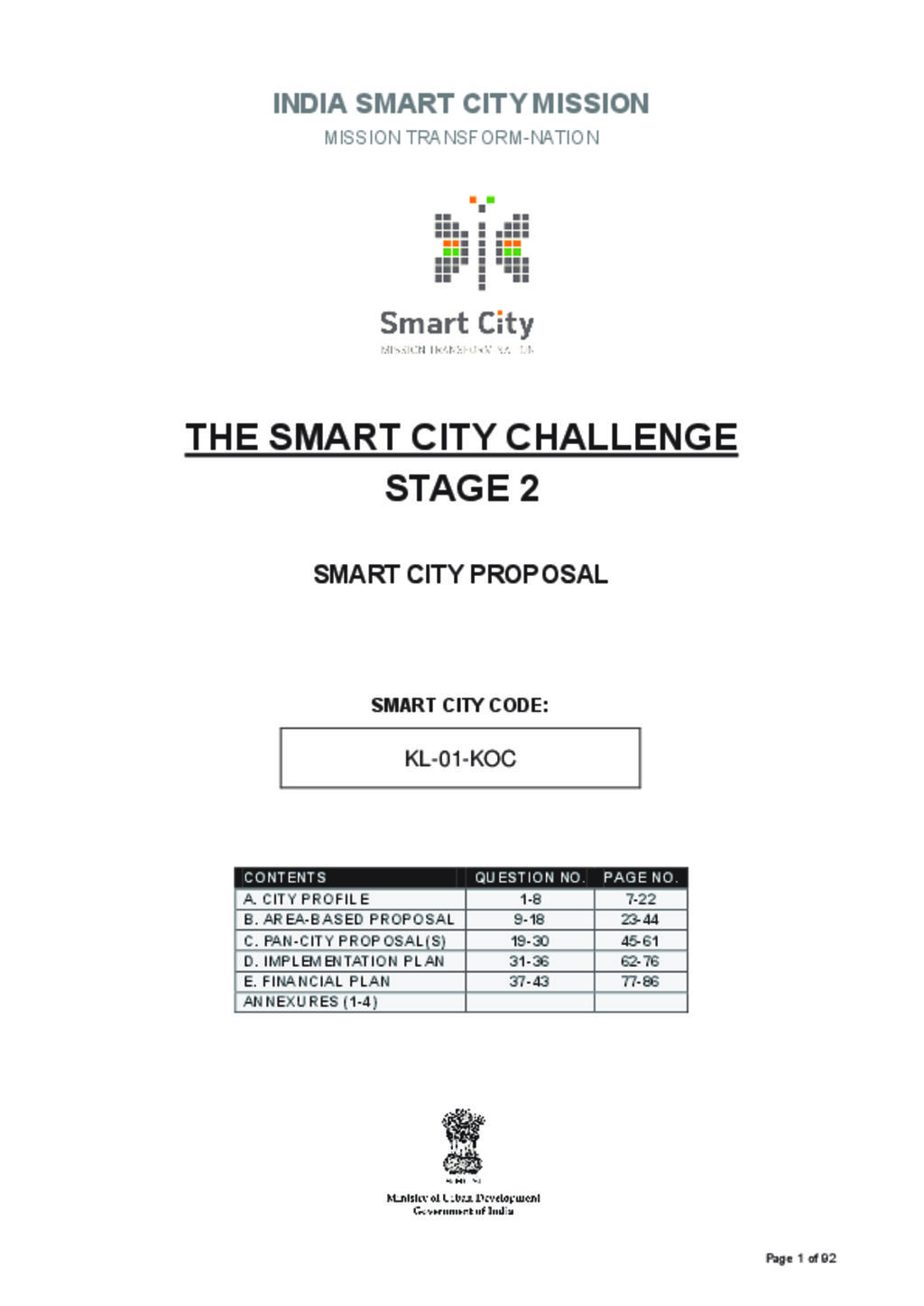 Smart City Proposal Kochi