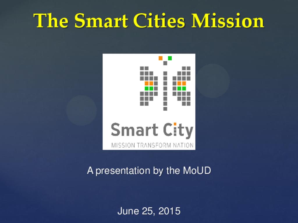 Presentation on Smart Cities Mission 
