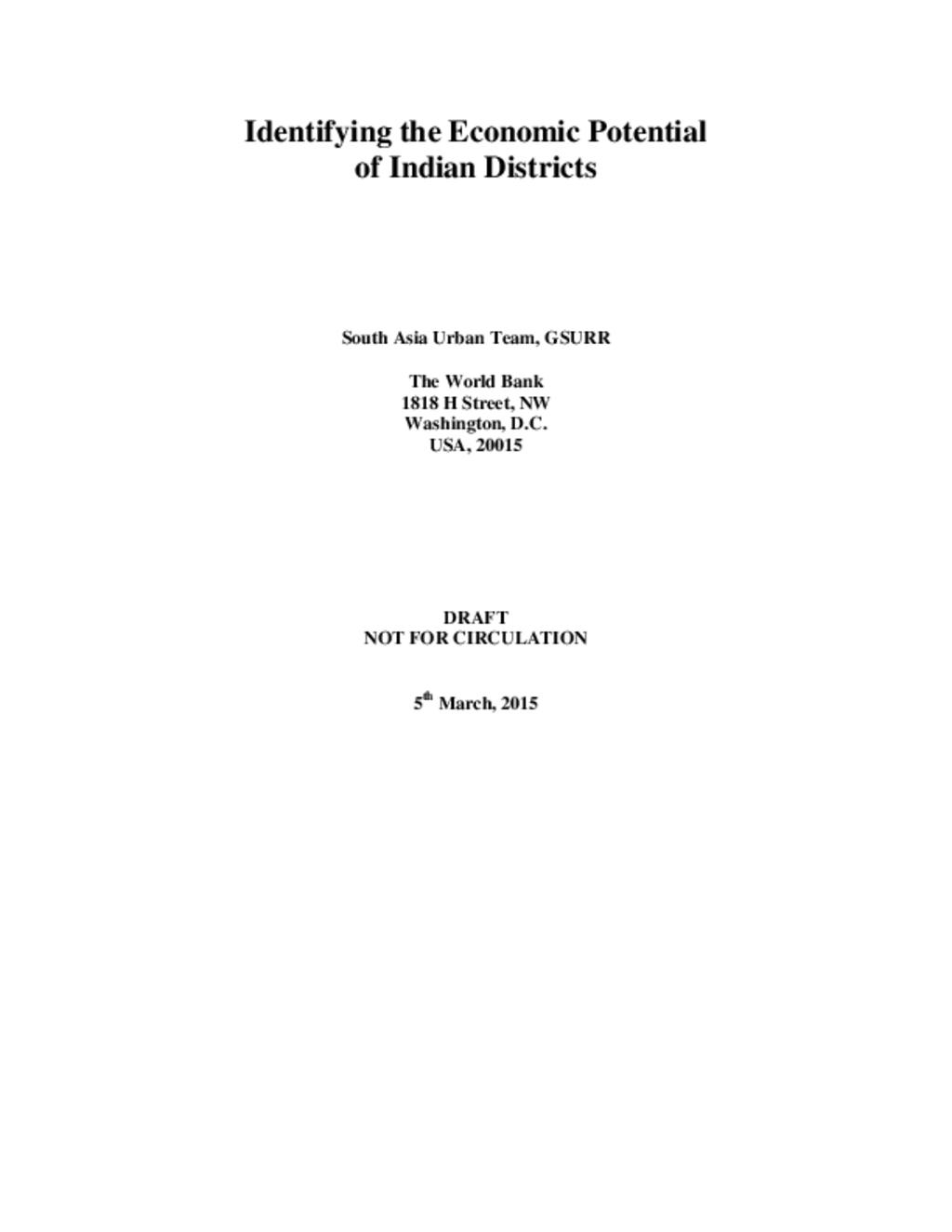  Identifying the Economic Potential of Indian Districts