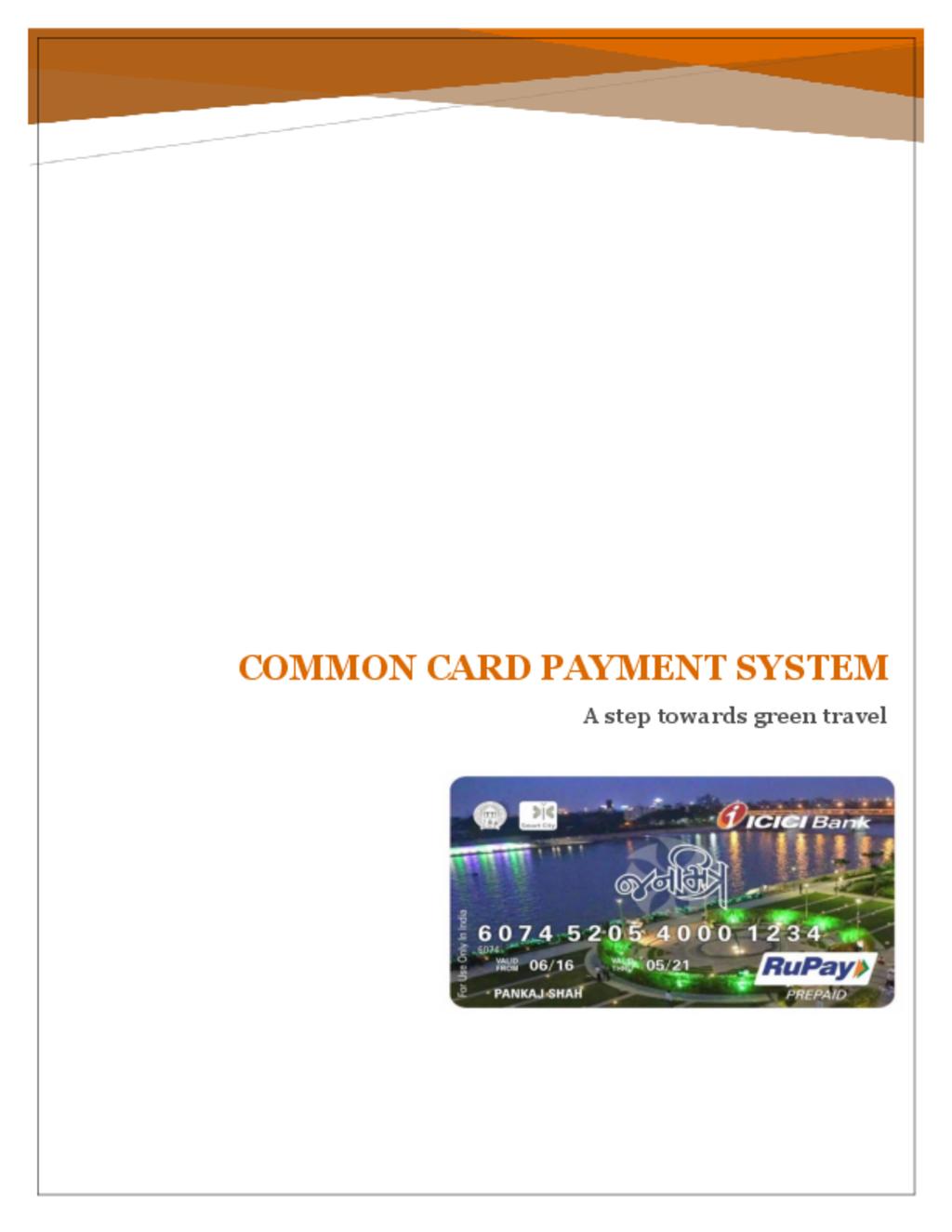 Common Payment Card System (CPCS) – Ahmedabad