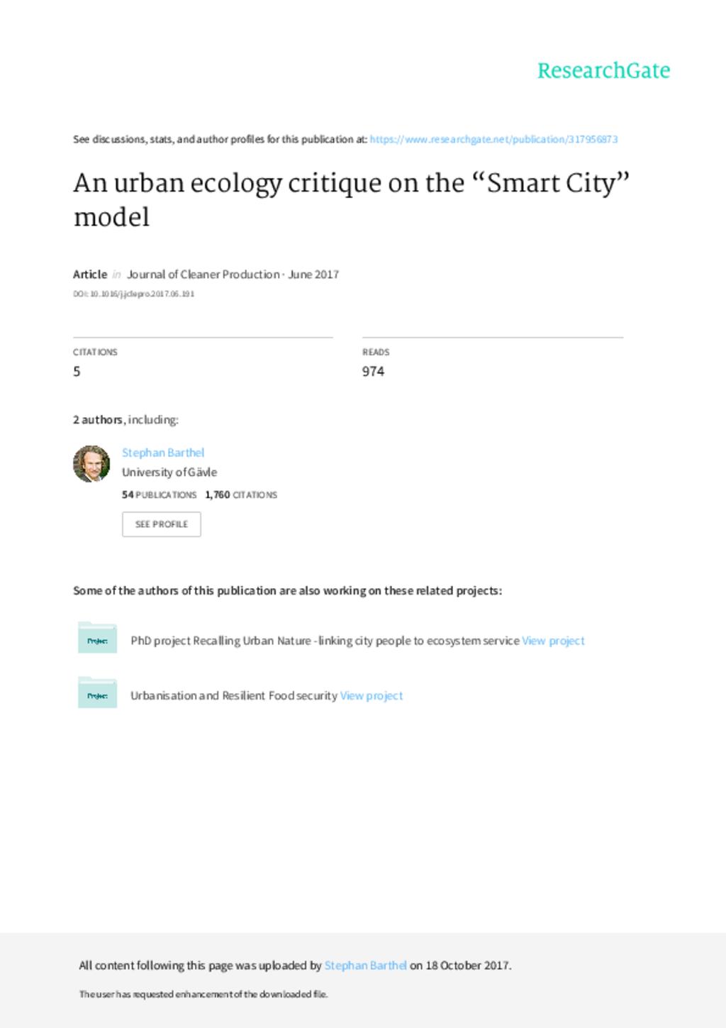 Critque of Smart City Model