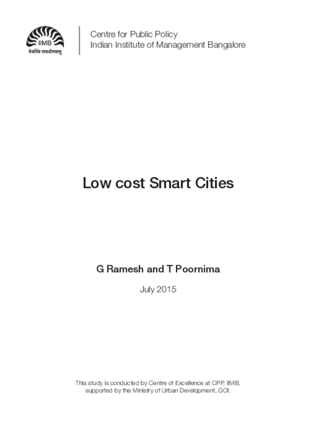Low Cost Smart Cities