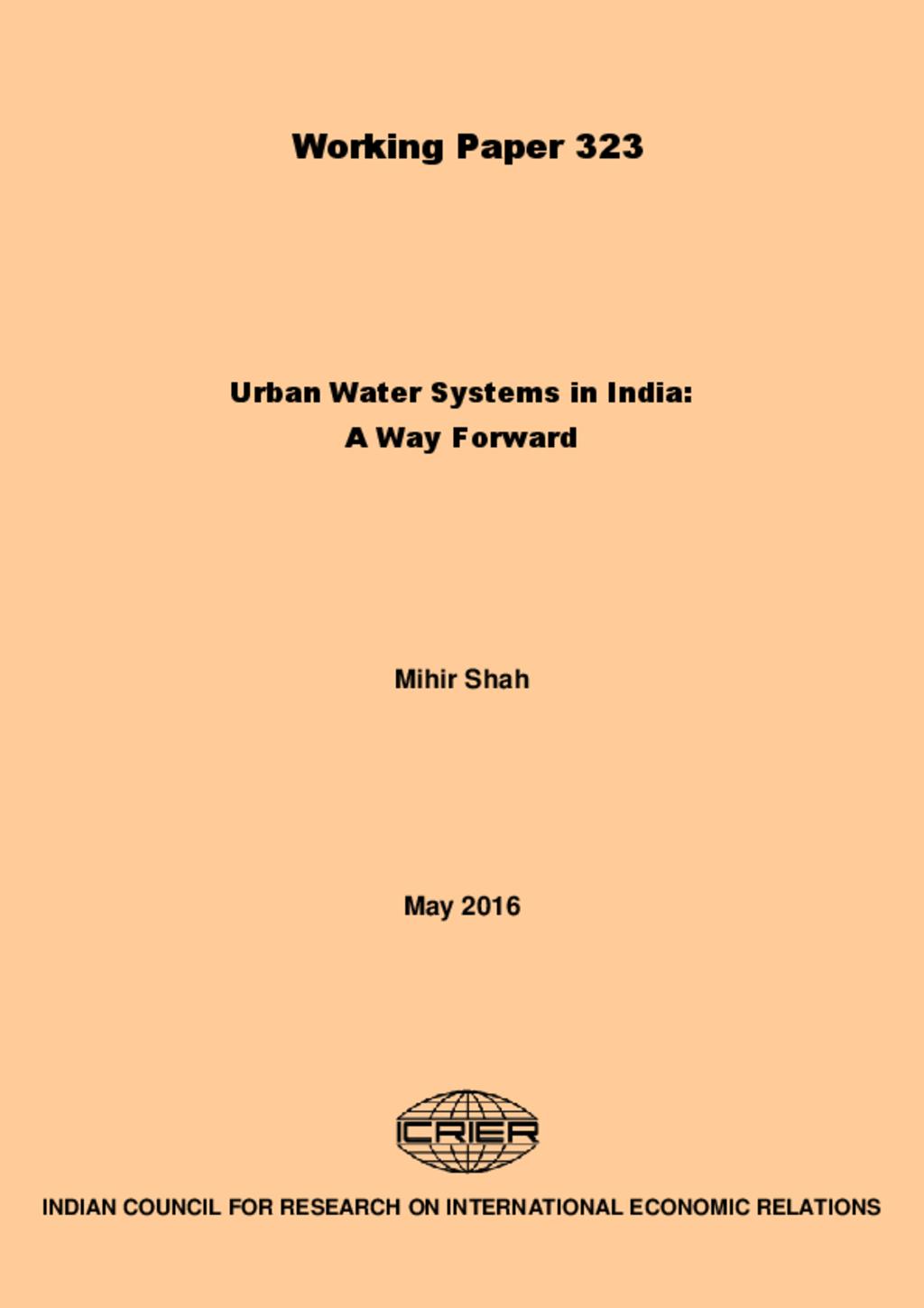 Urban Water Systems in India 