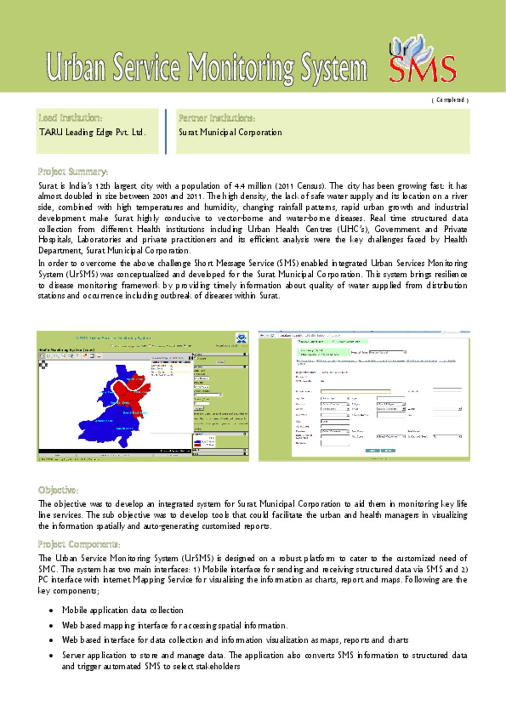 ACCRN CS3 Urban Services Monitoring