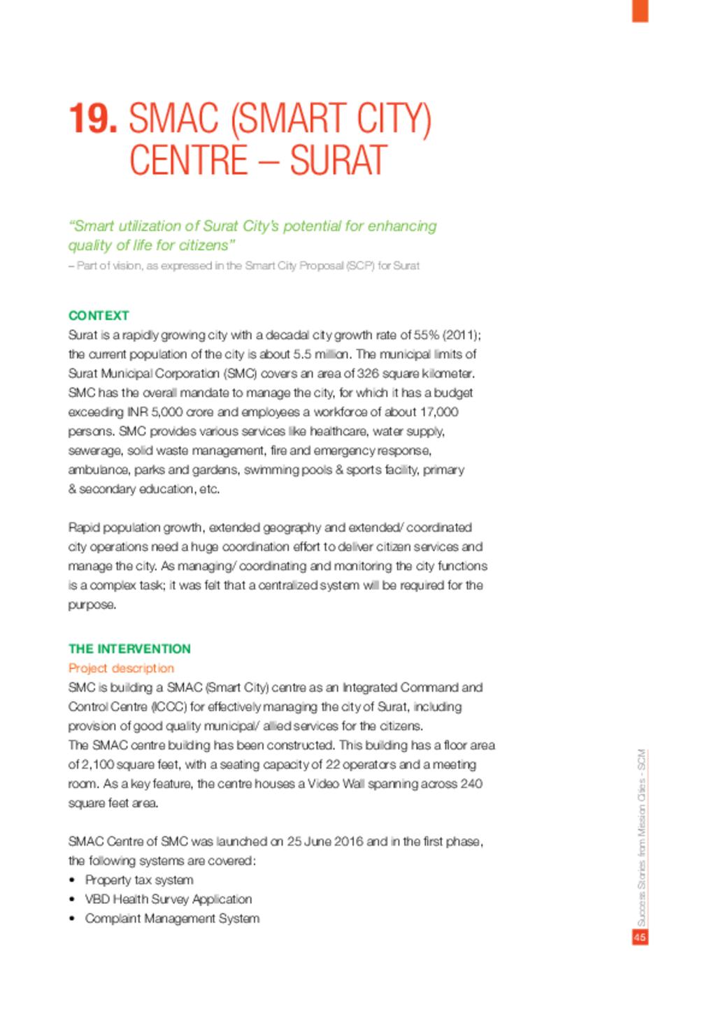 SMAC (Smart City) Centre – Surat