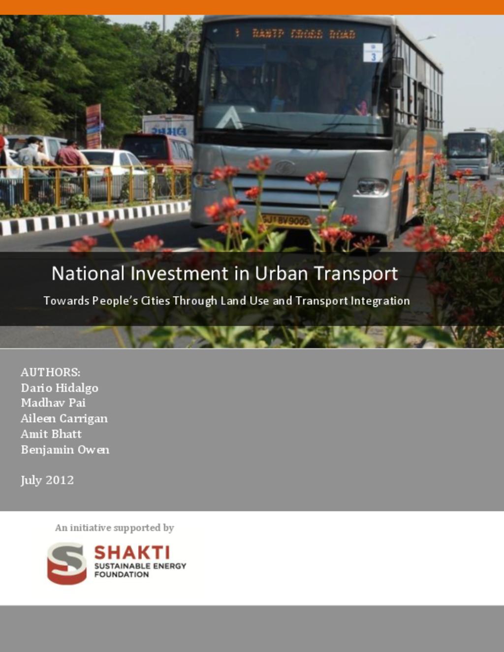 National Investment in Urban Transport