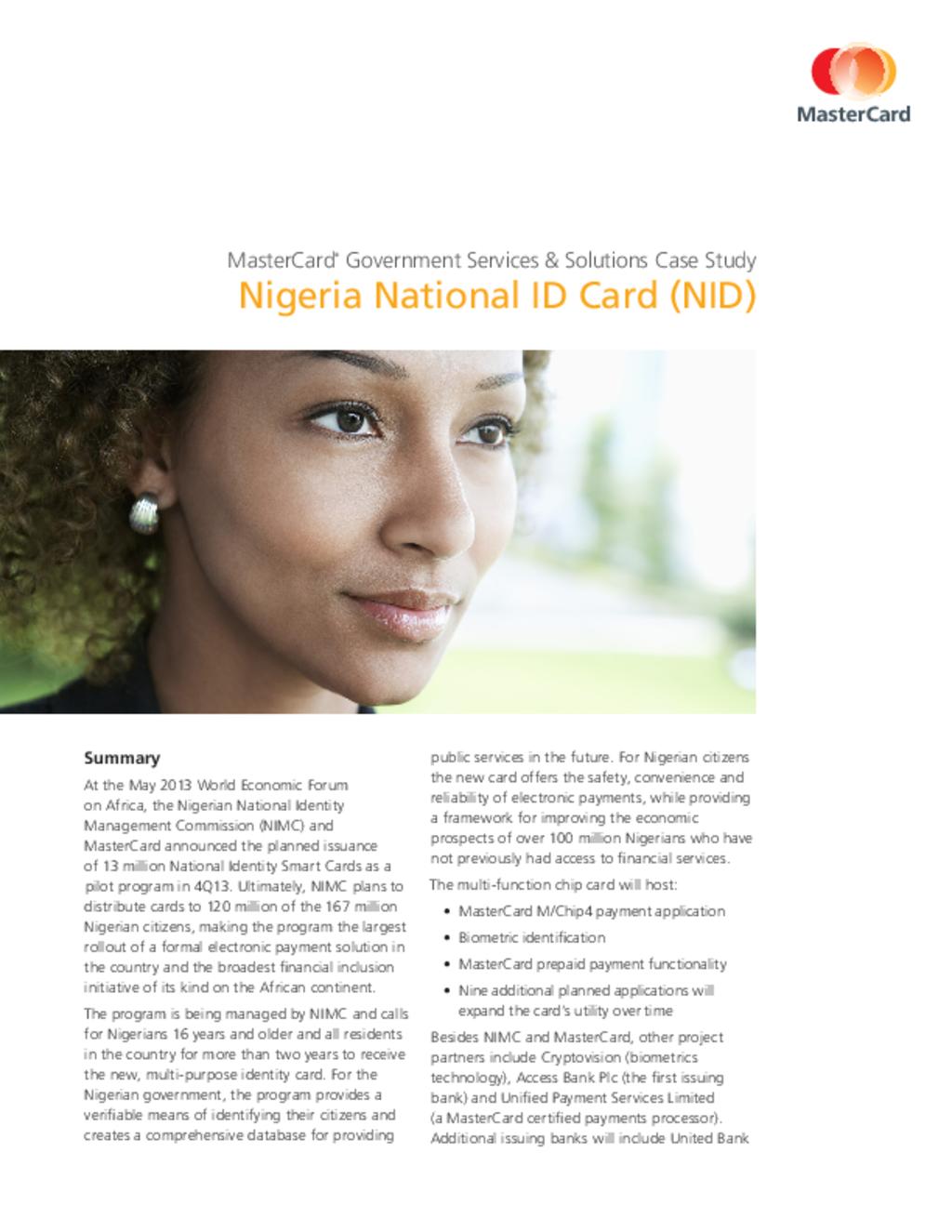 Nigerian National ID card