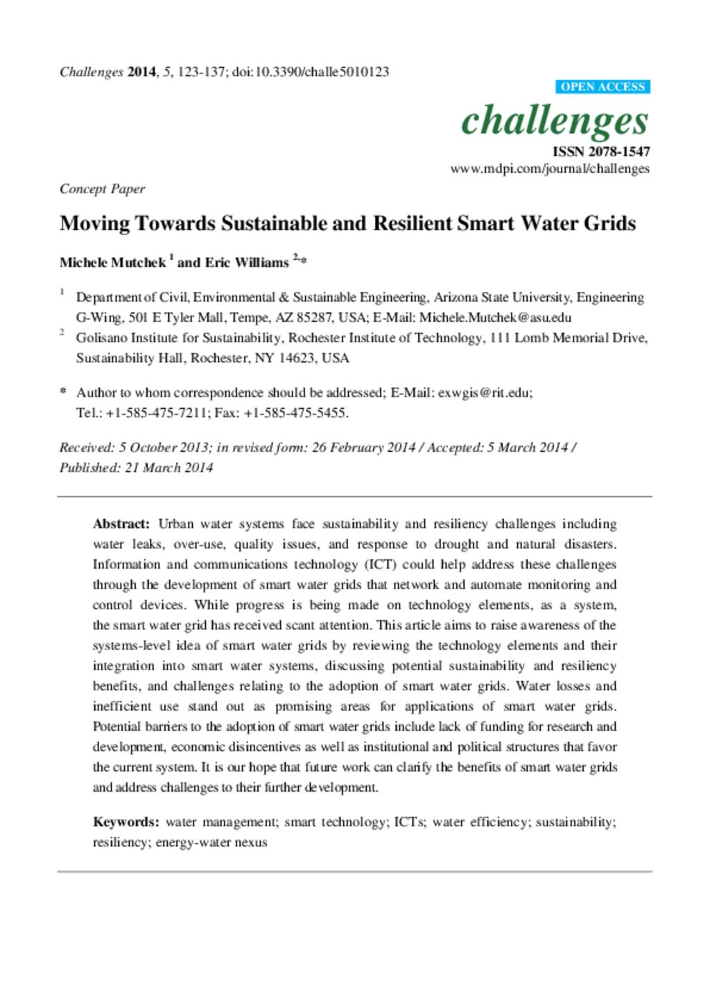 Water resilient smart Grids