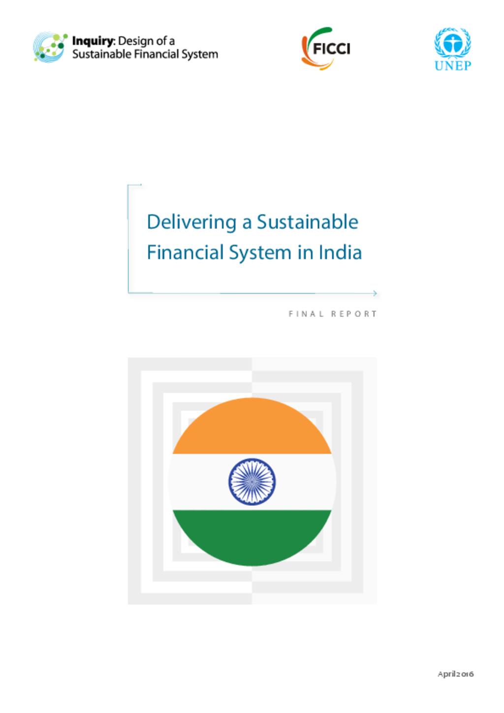 Delivering a Sustainable Financial System in India