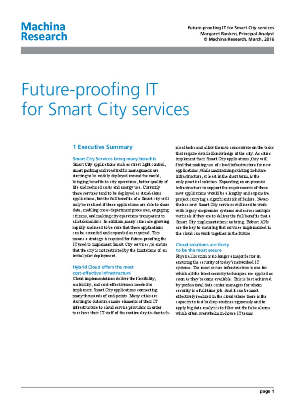 Future-Proofing IT for Smart City Services