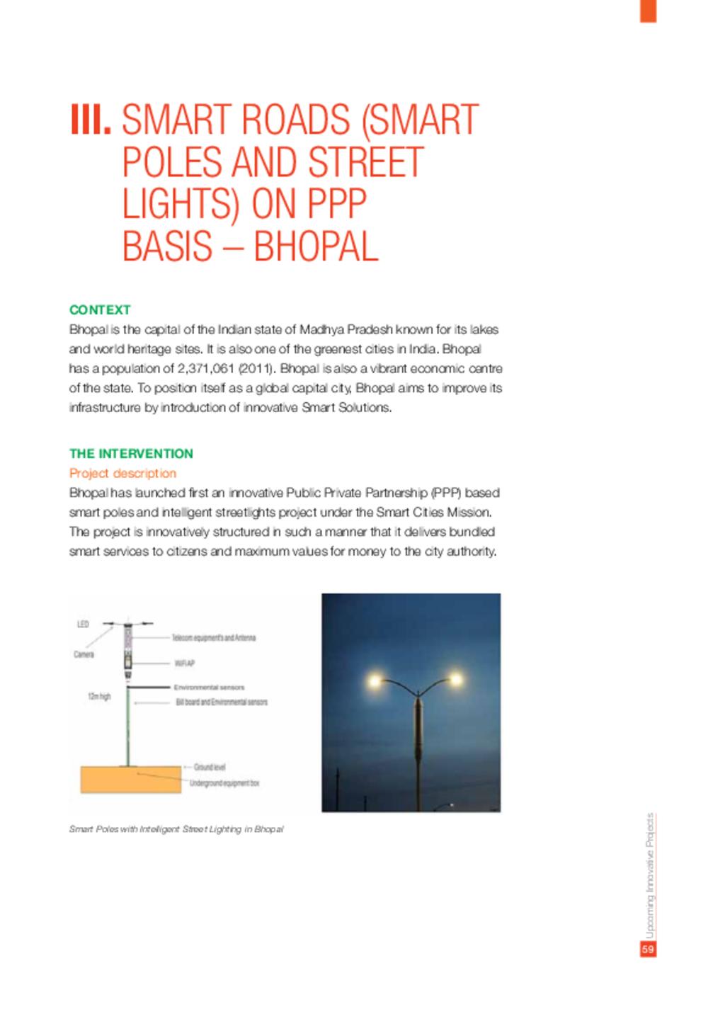 Smart Roads (Smart Poles And Street Lights) On PPP Basis – Bhopal