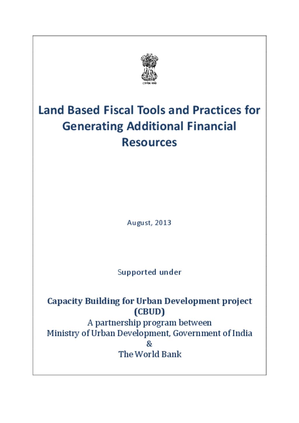 Land Based Fiscal Tools Study