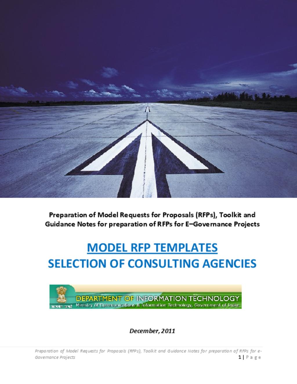 Model RFP Templates Selection of Consulting Agencies