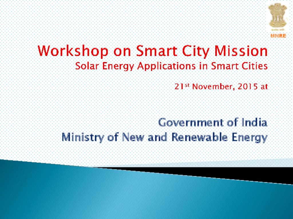 Presentation on Solar Energy applications in Smart Cities 