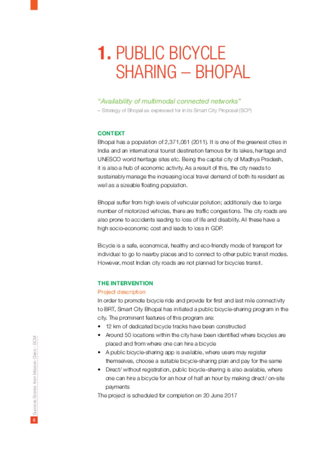 Public Bicycle Sharing - Bhopal