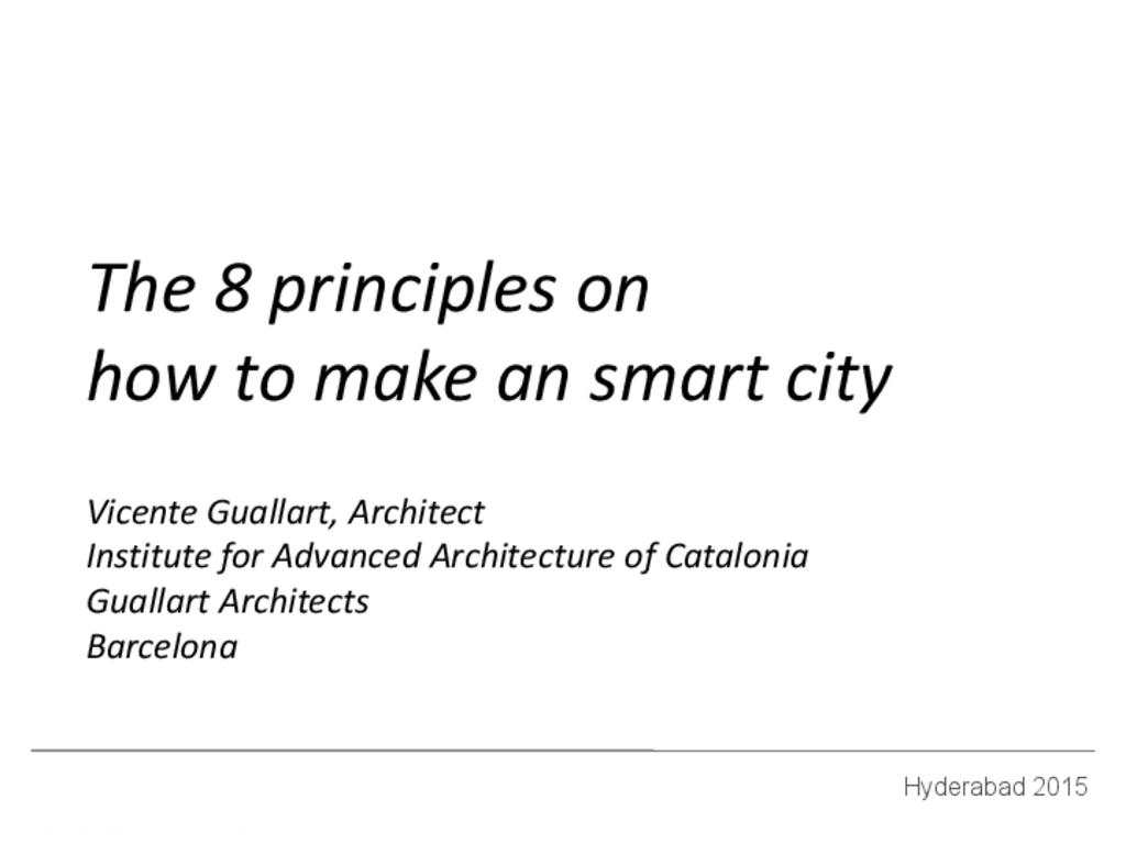 The 8 principles on How to Make an Smart City