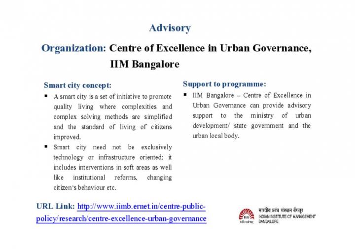 Centre of Excellence in Urban Governance, IIM Bangalore