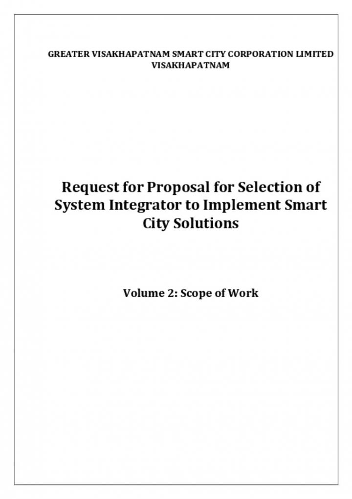 RFP Volume 2: Scope of work including Functional & Technical Specifications