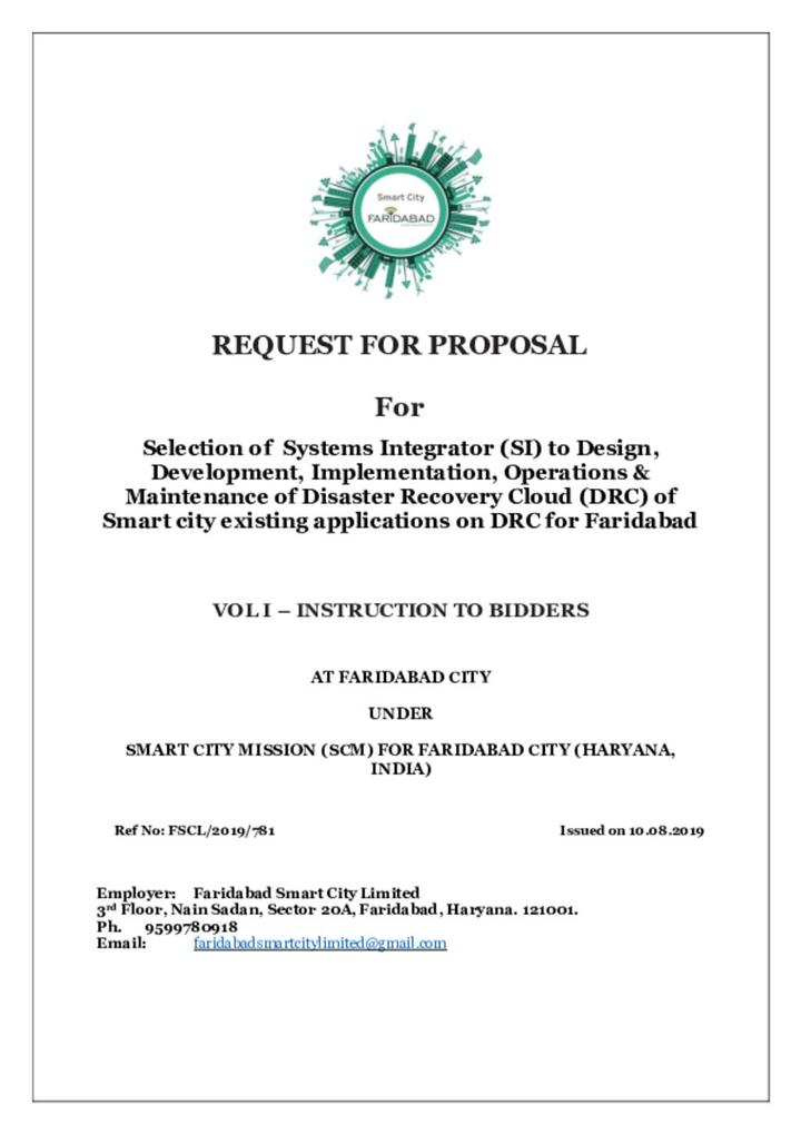 Request for Proposal document Part 1