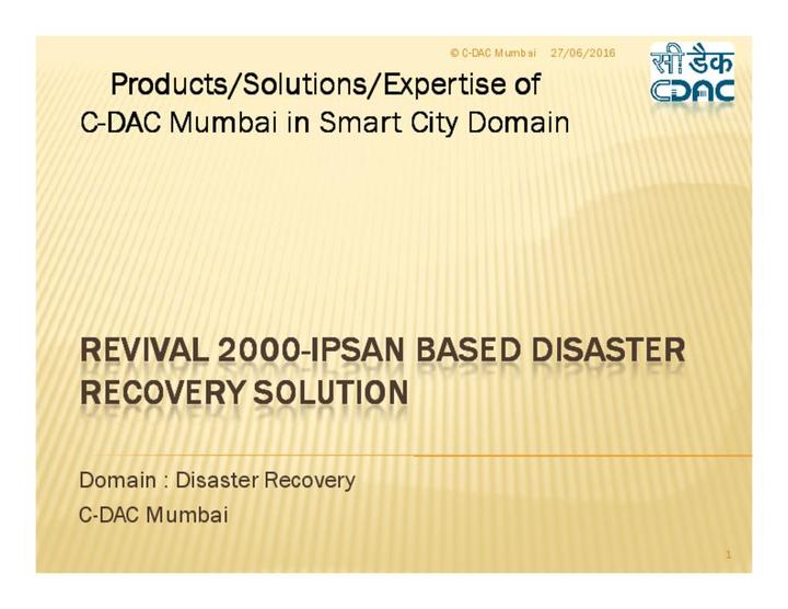 Revival 2000 - IPSAN Based Disaster Recovery Solution