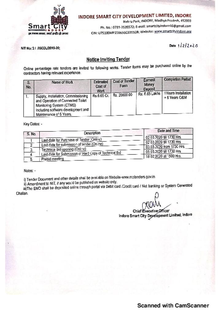 Notice Inviting Tenders