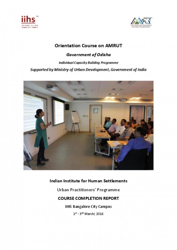 Orientation Course on AMRUT: Government of Odisha