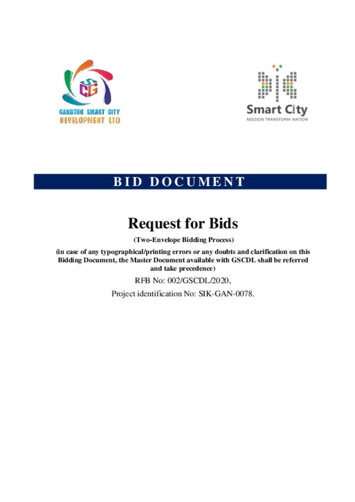 Request for bidding document