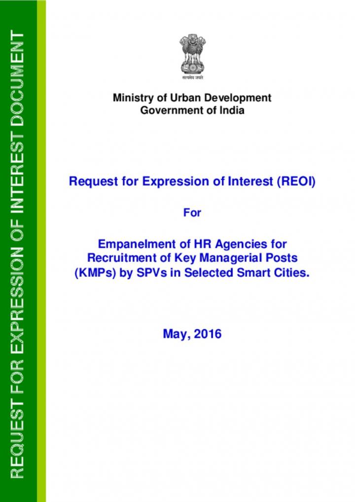 REoI for Empanelment of HR Agencies for KMPs of Selected Smart Cities SPVs