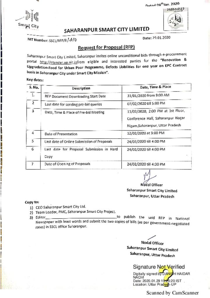 Notice for Inviting Tenders