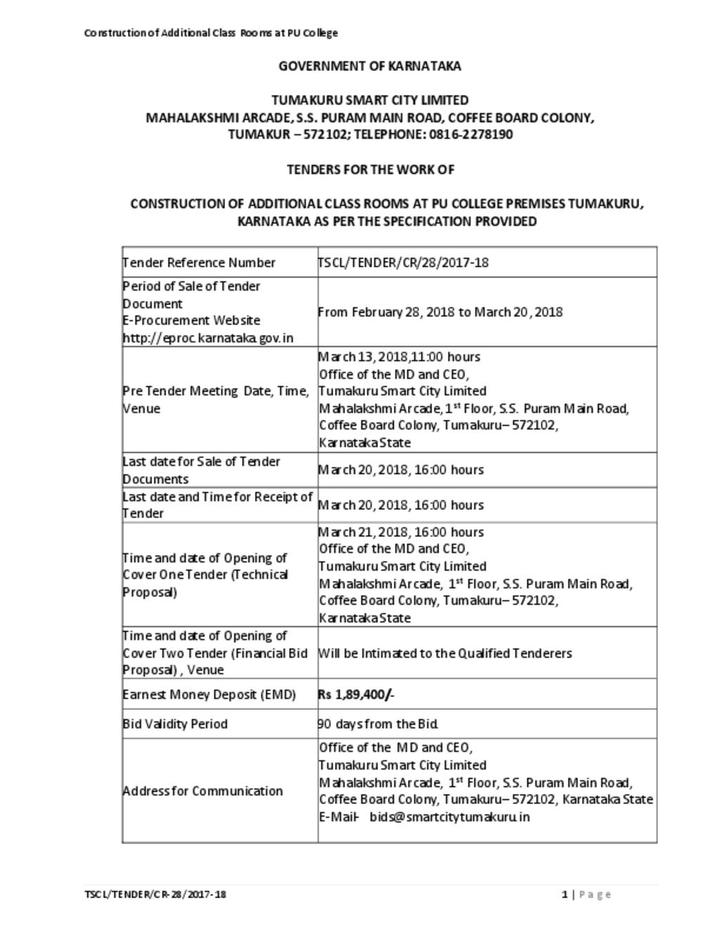 Schools in Tumakuru Notice