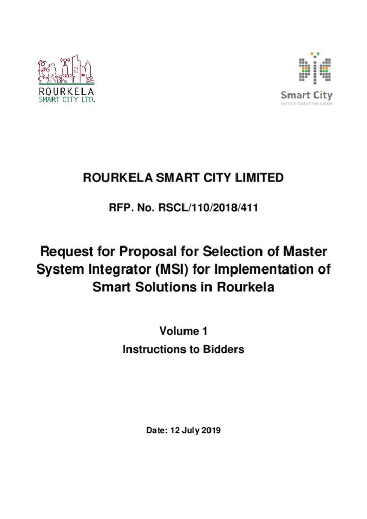 Request for Proposal document Volume 1