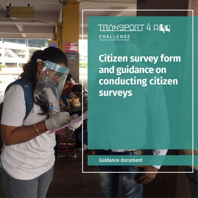 Citizen survey form and guidance on conducting citizen surveys